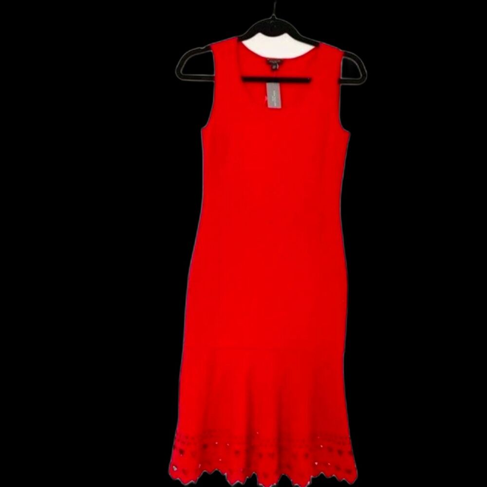 Red Ann Taylor Dress Size Small Heart Cut outs New With Tags